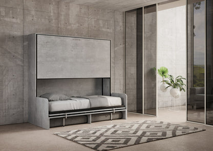 Doppeltes horizontales Schrankbett Kando Sofa mit Matratzen