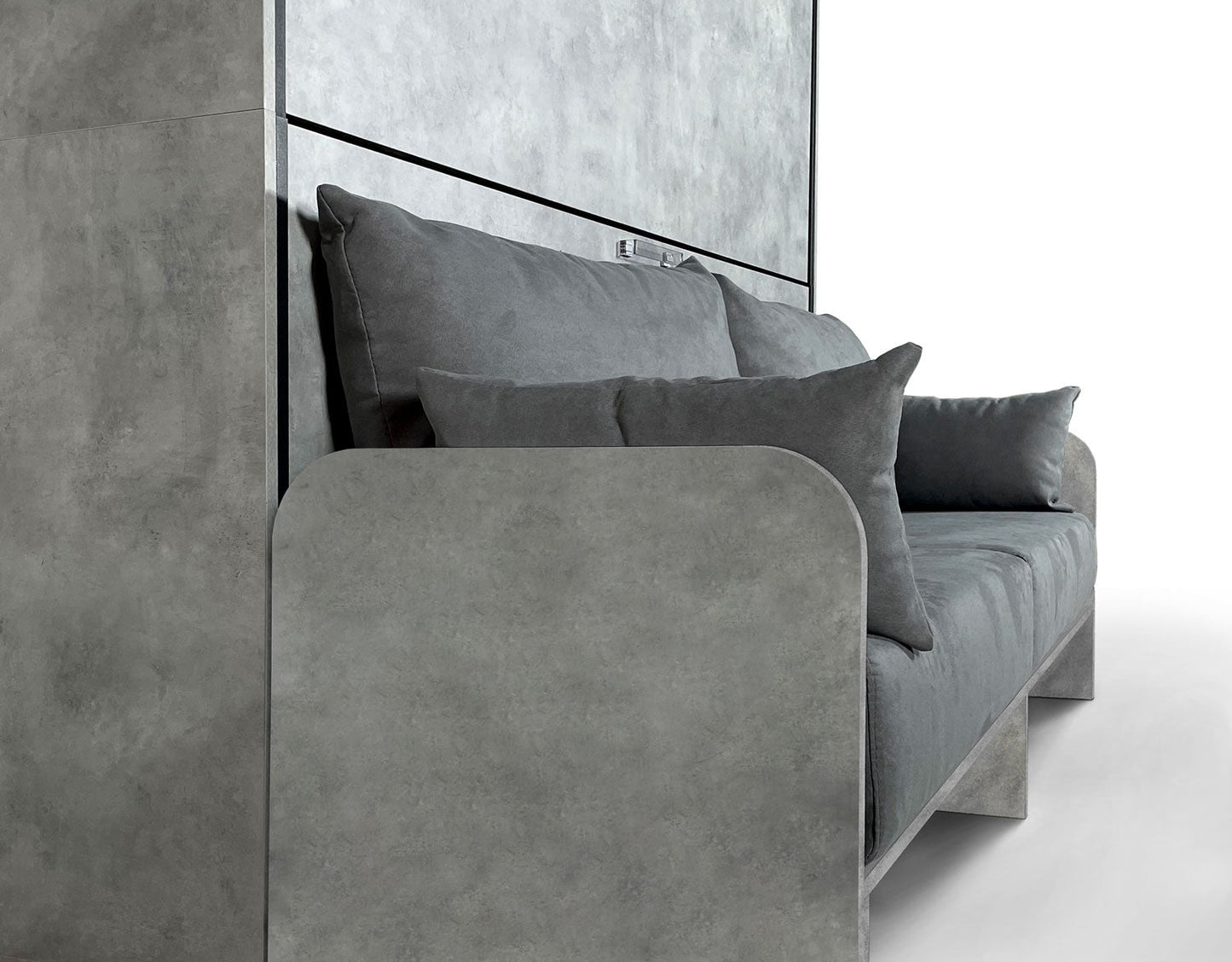 Doppeltes horizontales Schrankbett Kando Sofa mit Matratzen