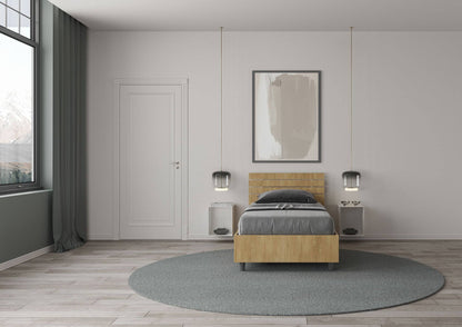 Letto Singolo 80x200 Ankel con Testata Inclinata e Contenitore