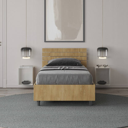 Letto Singolo 80x200 Ankel con Testata Inclinata e Contenitore