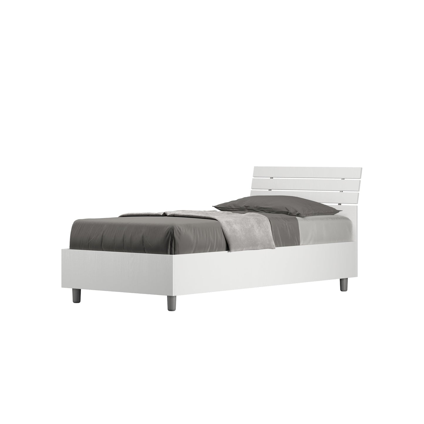 Letto Singolo 80x200 Ankel con Testata Inclinata e Contenitore