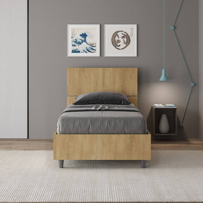 Einzelbett ohne Lattenrost, mit Lattenrost und Bettkasten 80x200, gerades Kopfteil Demas