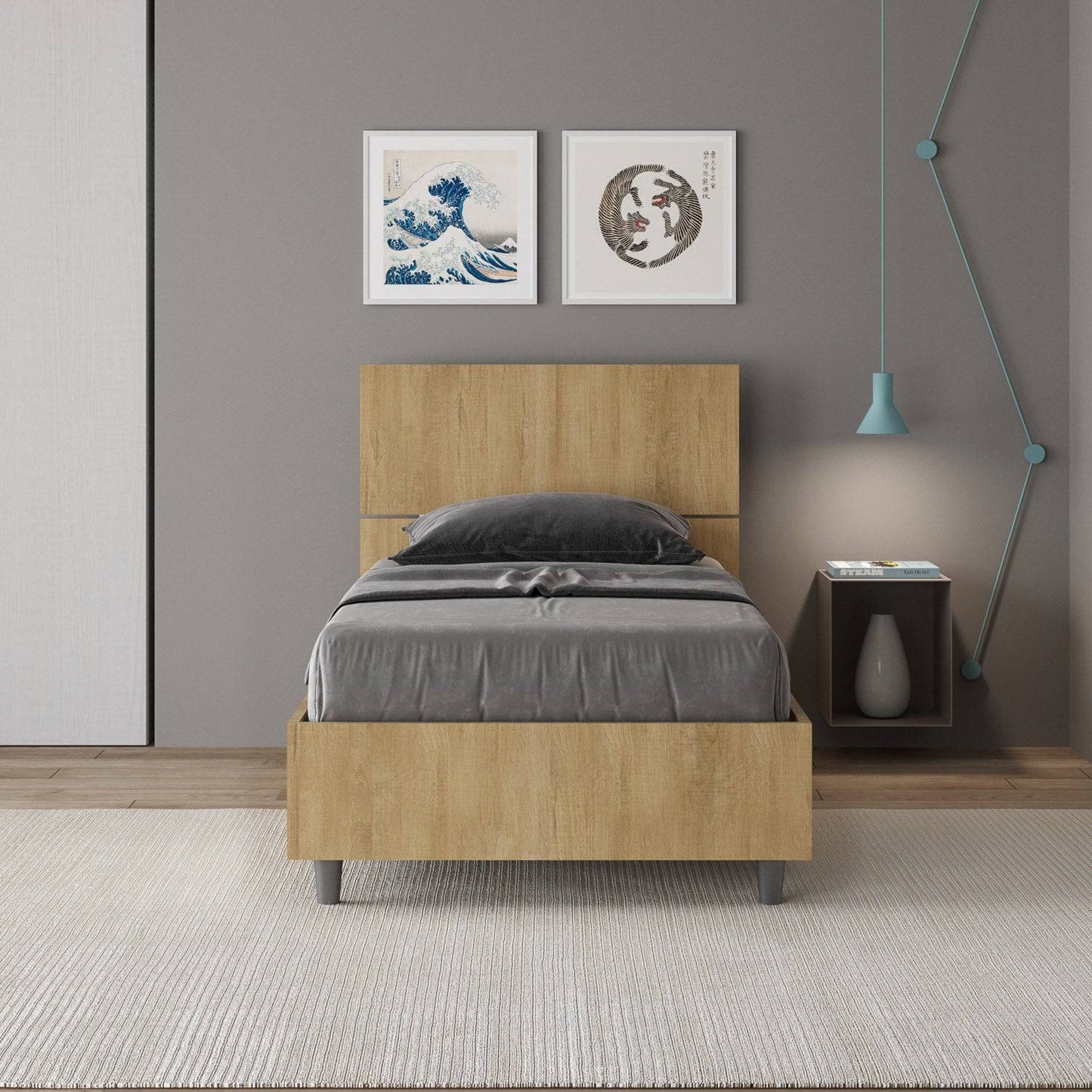 Letto Singolo 80x190 Demas con Rete Contenitore e Stile Minimalista
