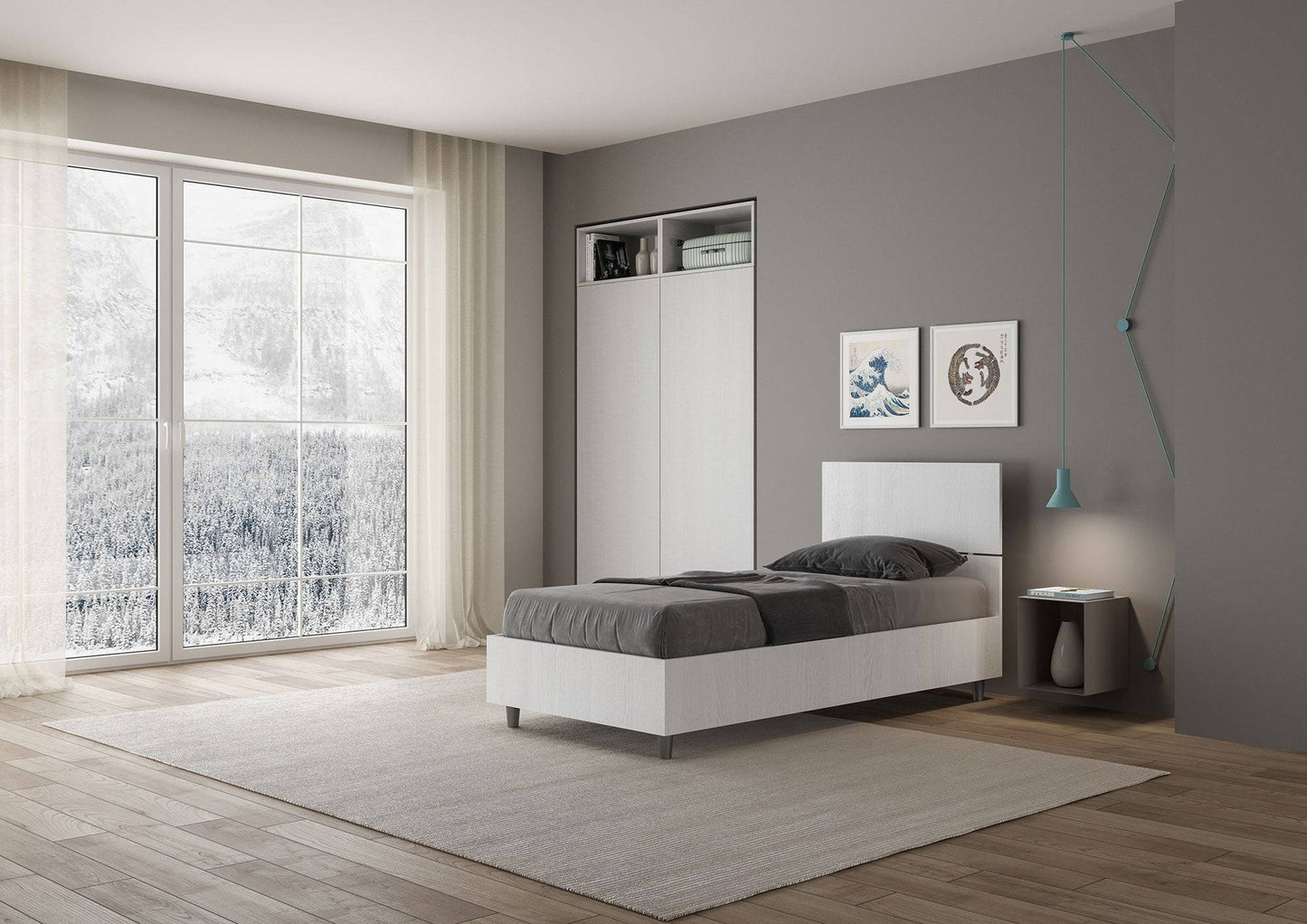 Letto Singolo 80x190 Demas con Rete Contenitore e Stile Minimalista