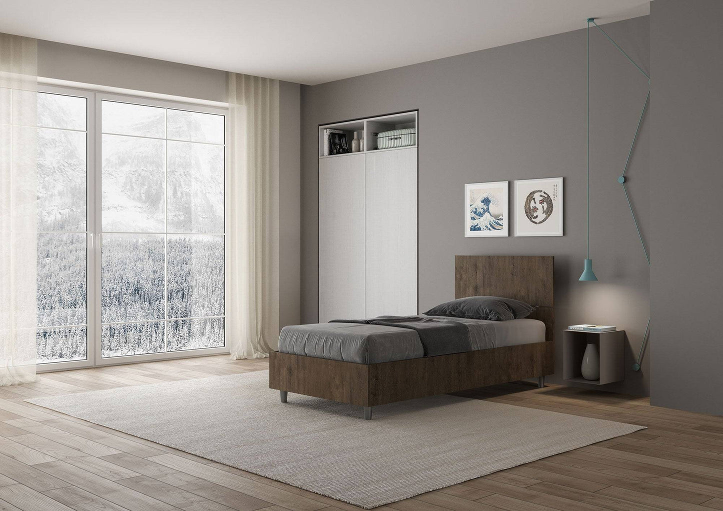 Letto Singolo 80x190 Demas con Rete Contenitore e Stile Minimalista