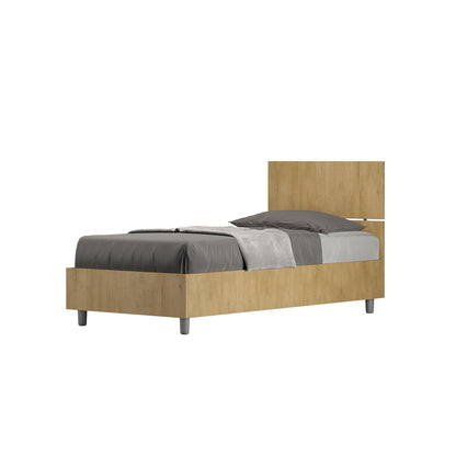 Einzelbett ohne Lattenrost, mit Lattenrost und Bettkasten 80x200, gerades Kopfteil Demas