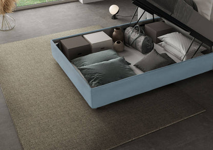 Letto singolo contenitore imbottito 100x190 microfibra Antea