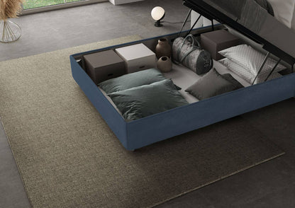 Letto singolo contenitore imbottito 100x210 microfibra Appia