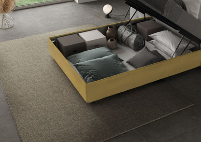 Letto singolo contenitore imbottito 100x190 microfibra Azelia