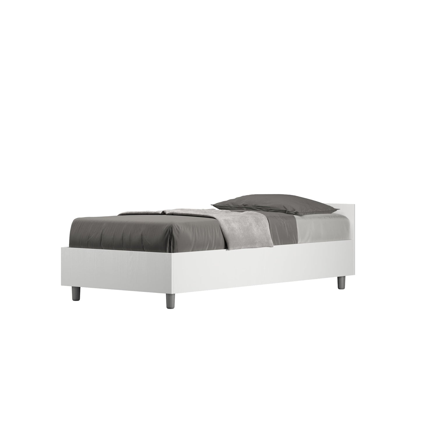 Letto singolo senza rete, con rete e contenitore 80x200 Nuamo