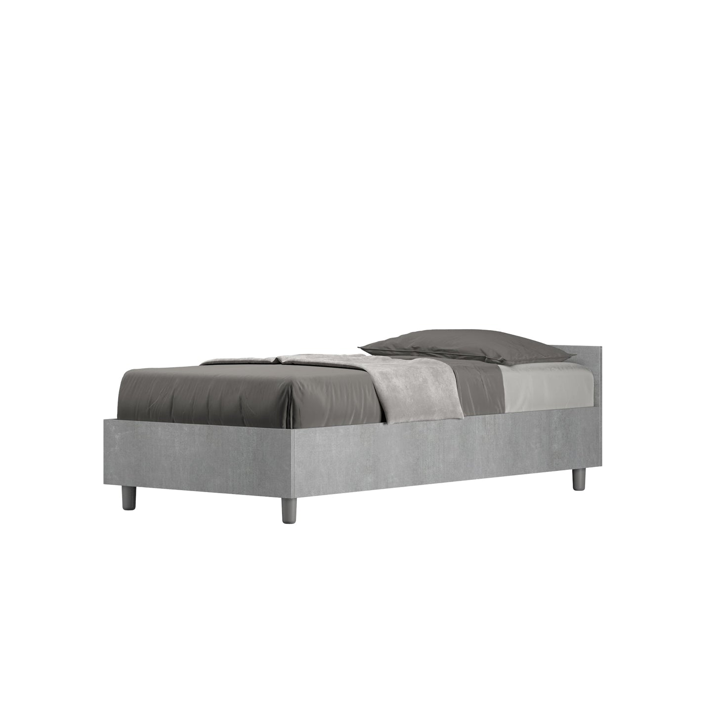 Letto Singolo 80x190 Nuamo con Rete Contenitore e Design Essenziale