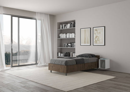 Letto singolo senza rete, con rete e contenitore 80x200 Nuamo