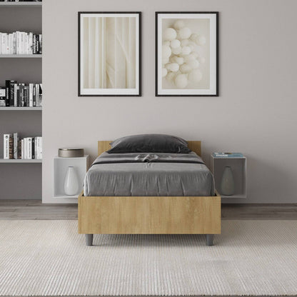 Letto Singolo 80x190 Nuamo con Rete Contenitore e Design Essenziale