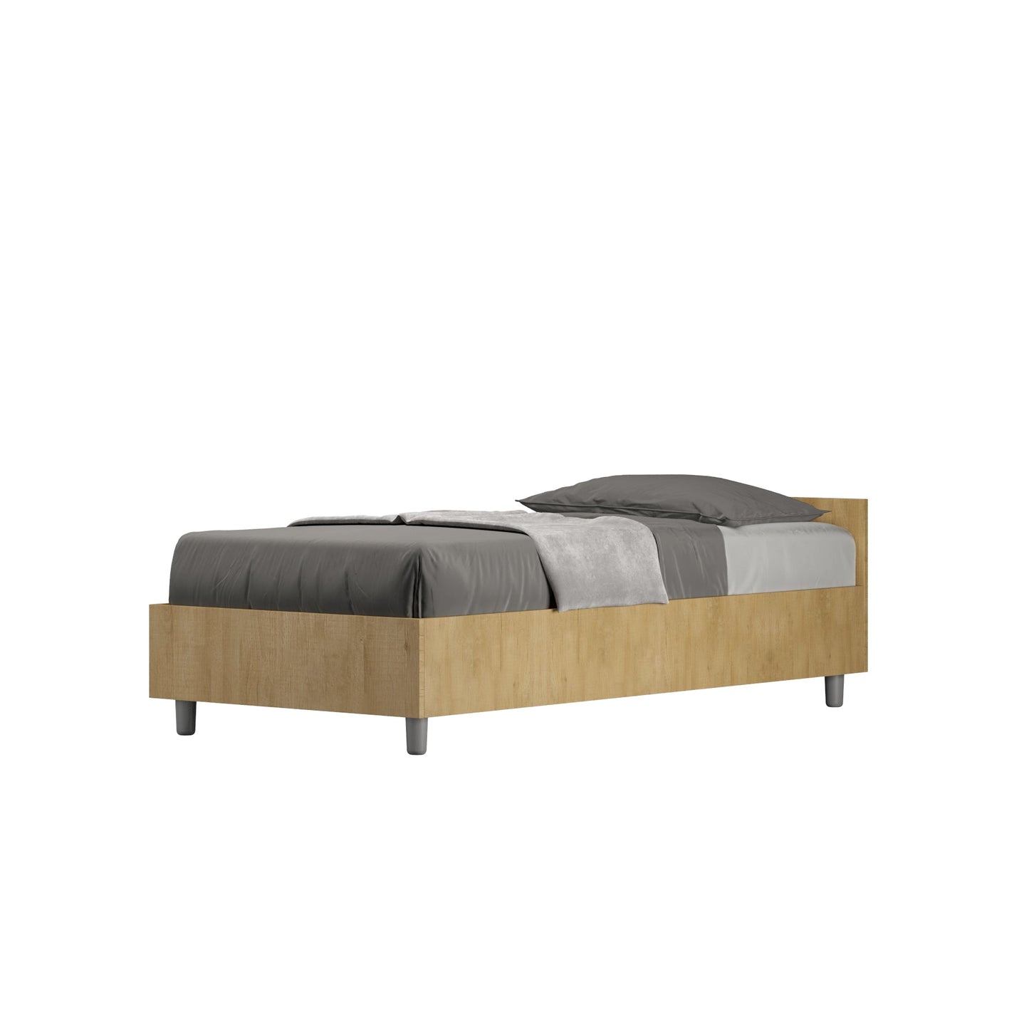 Letto singolo senza rete, con rete e contenitore 80x200 Nuamo