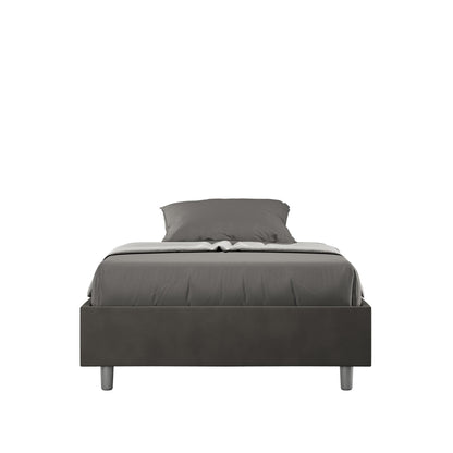 Letto singolo contenitore imbottito 100x190 microfibra Azelia