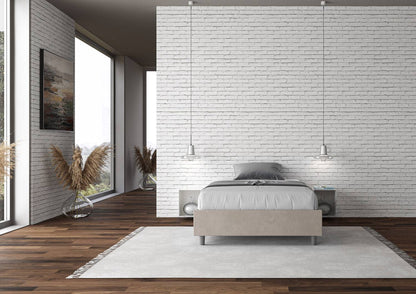 Letto singolo contenitore imbottito 100x210 microfibra Azelia