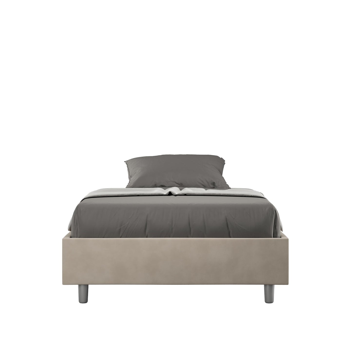 Letto singolo contenitore imbottito 100x210 microfibra Azelia