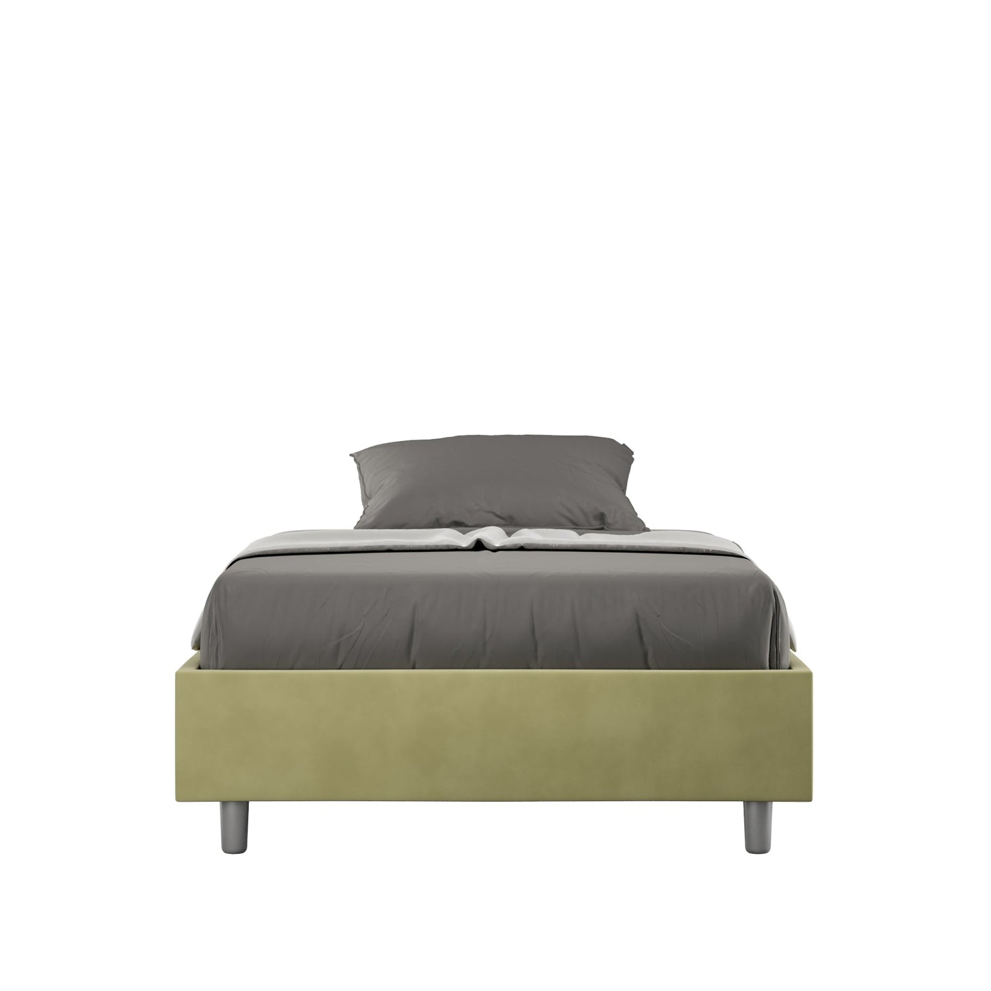Letto singolo contenitore imbottito 100x190 microfibra Azelia
