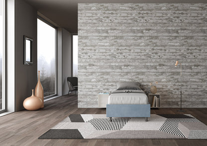 Letto singolo 80x200 imbottito senza testiera, con rete o contenitore