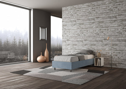 Letto singolo 80x200 imbottito senza testiera, con rete o contenitore