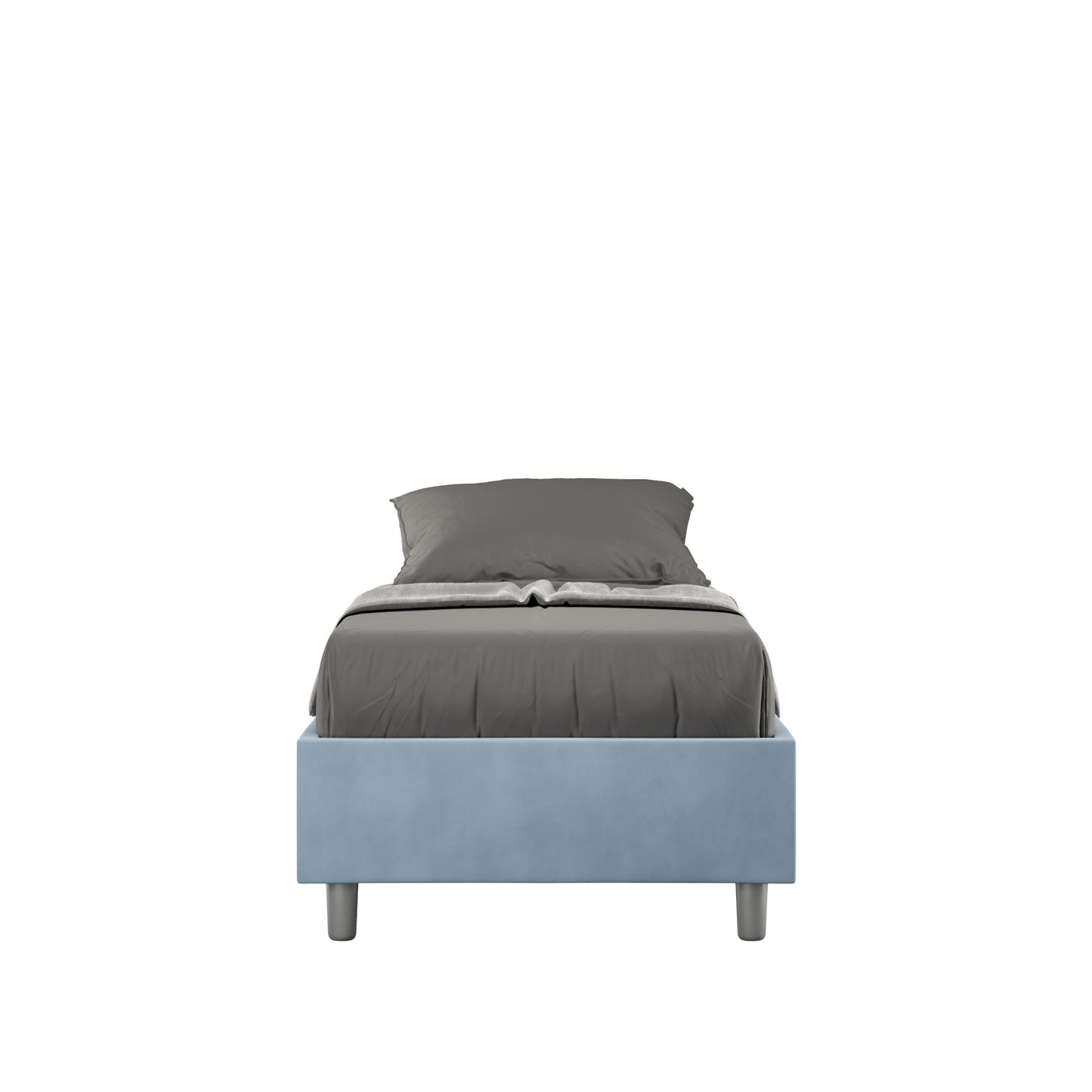 Gepolstertes Einzelbett mit Bettkasten 90x200 Mikrofaser Azelia