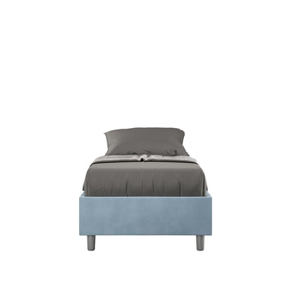 Gepolstertes Einzelbett mit Bettkasten 90x200 Mikrofaser Azelia