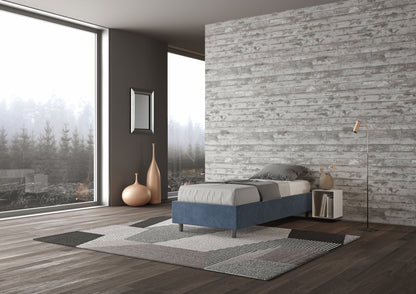 Letto singolo 80x200 imbottito senza testiera, con rete o contenitore