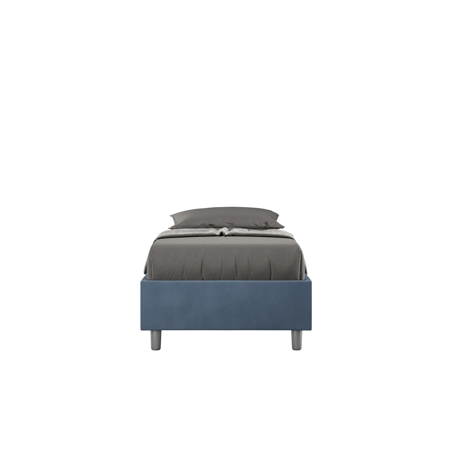 Letto singolo contenitore imbottito 90x210 microfibra Azelia