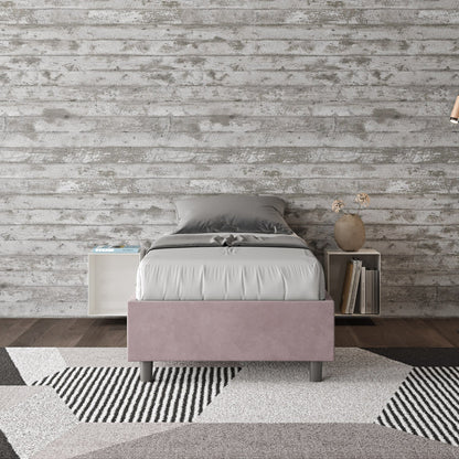 Letto singolo 80x200 imbottito senza testiera, con rete o contenitore