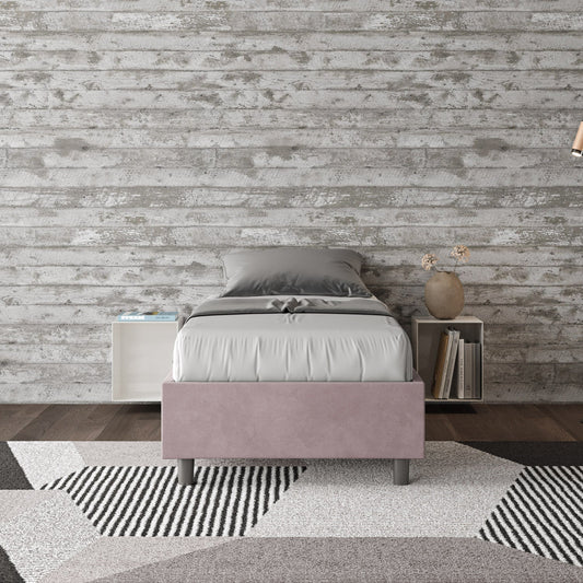 Letto singolo 80x200 imbottito senza testiera, con rete o contenitore