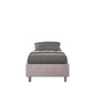 Upholstered single bed 80x190 microfibre Azelia without base, with base and storage