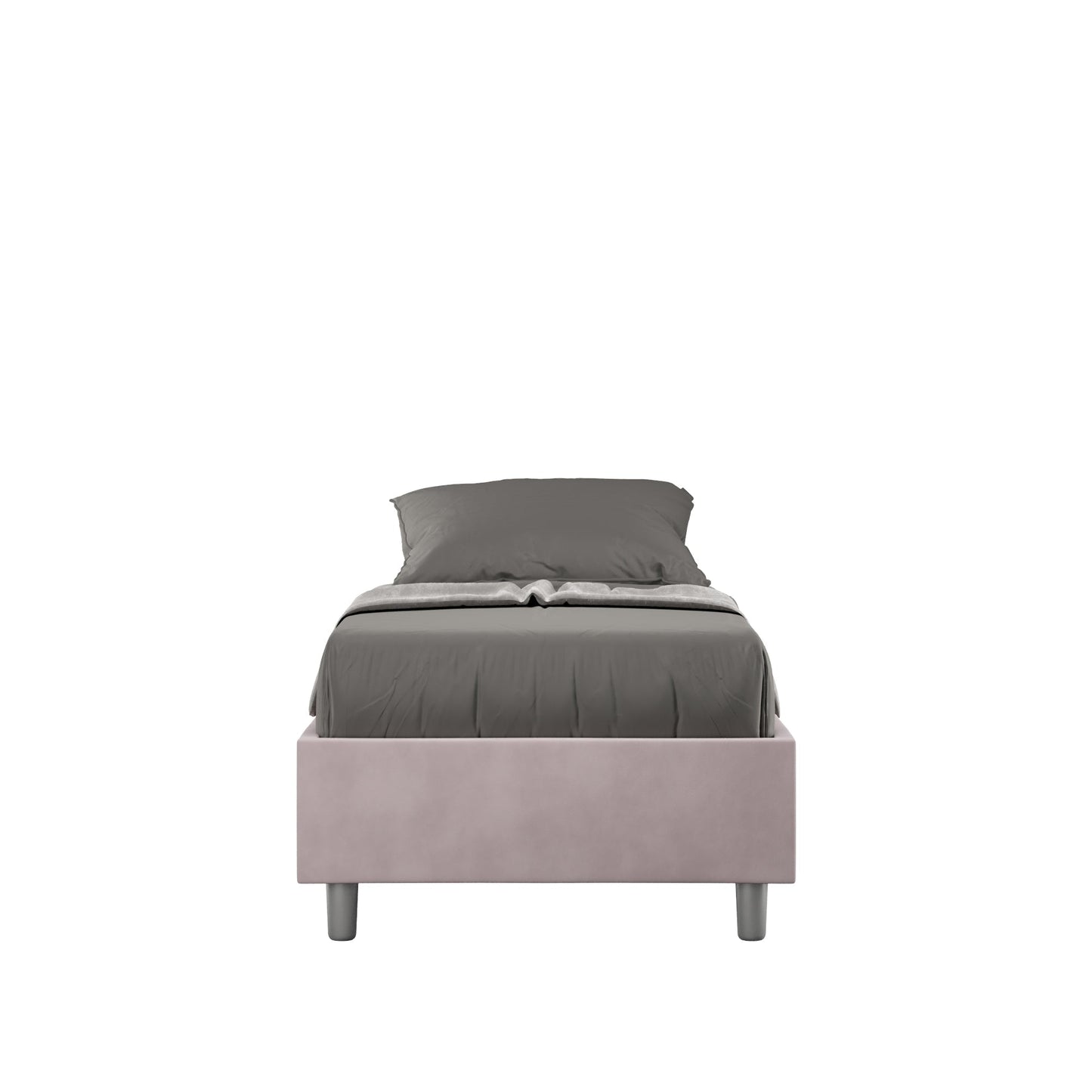 Gepolstertes Einzelbett mit Bettkasten 90x200 Mikrofaser Azelia