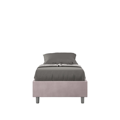 Letto singolo contenitore imbottito 90x210 microfibra Azelia