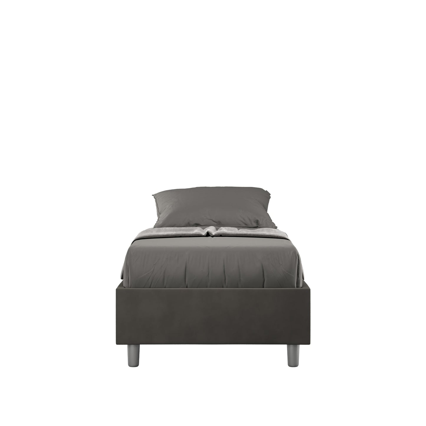 Gepolstertes Einzelbett mit Bettkasten 90x200 Mikrofaser Azelia