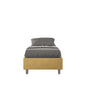 Upholstered single bed 80x190 microfibre Azelia without base, with base and storage