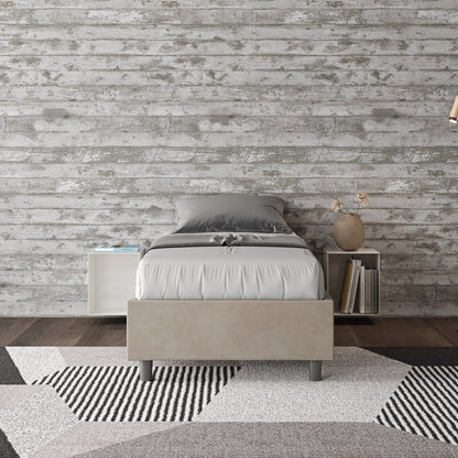 Letto singolo 80x200 imbottito senza testiera, con rete o contenitore