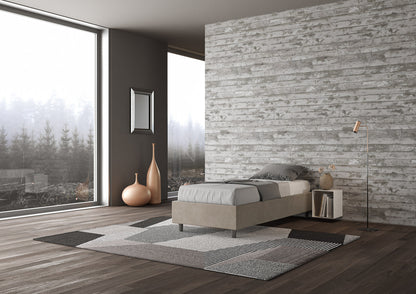 Letto singolo 80x200 imbottito senza testiera, con rete o contenitore