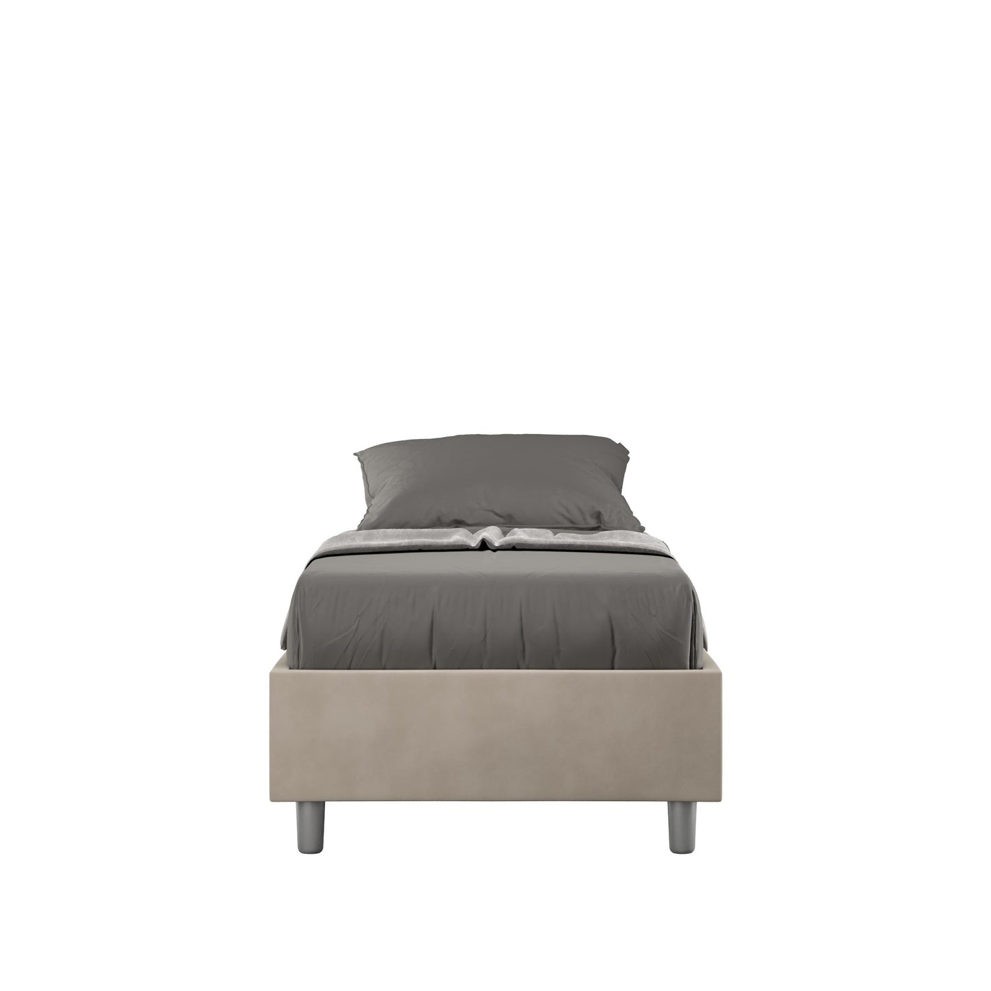 Einzelbett gepolstert 90x190 Mikrofaser Azelia mit und ohne Lattenrost und Bettkasten