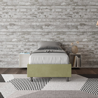 Letto singolo 80x200 imbottito senza testiera, con rete o contenitore