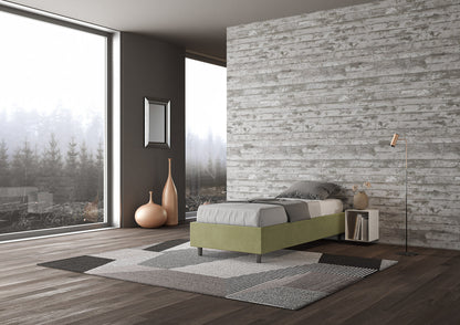 Letto singolo 80x200 imbottito senza testiera, con rete o contenitore