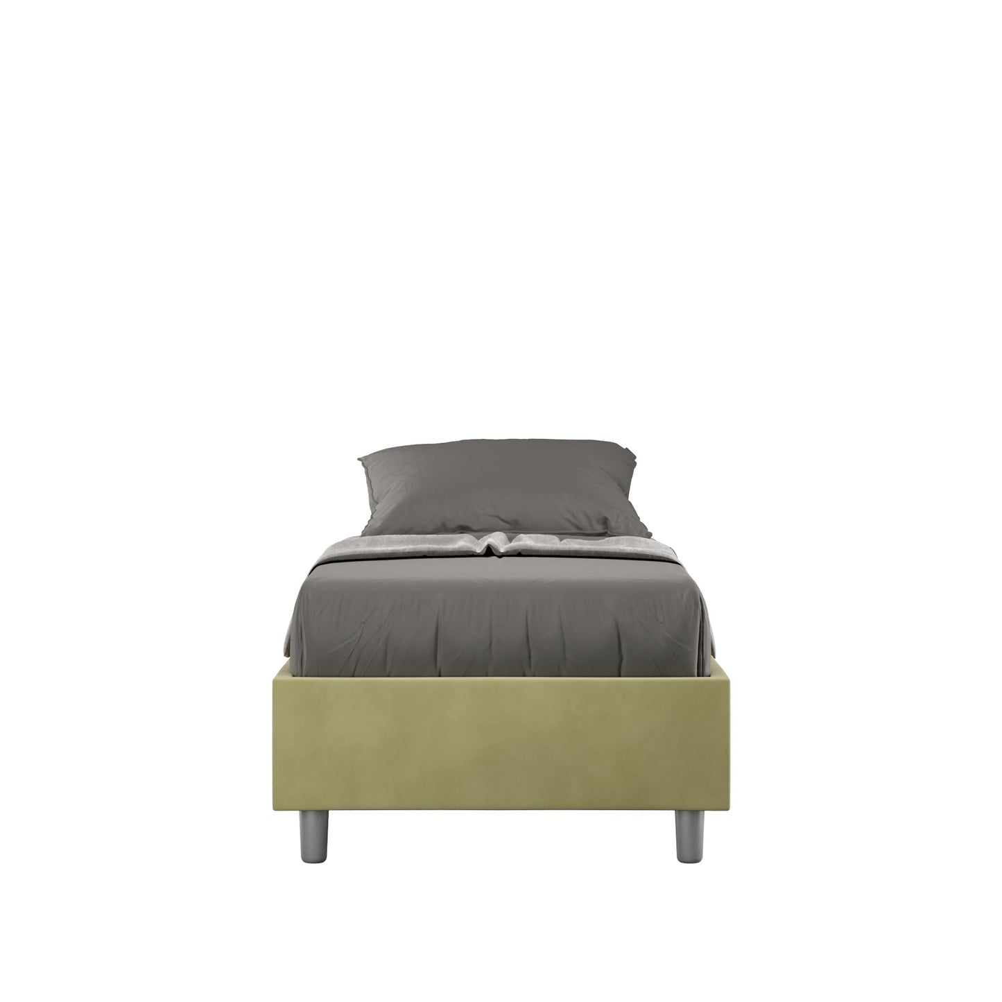 Letto singolo 80x200 imbottito senza testiera, con rete o contenitore