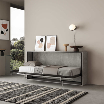 Letto a scomparsa singolo orizzontale Kando con materasso