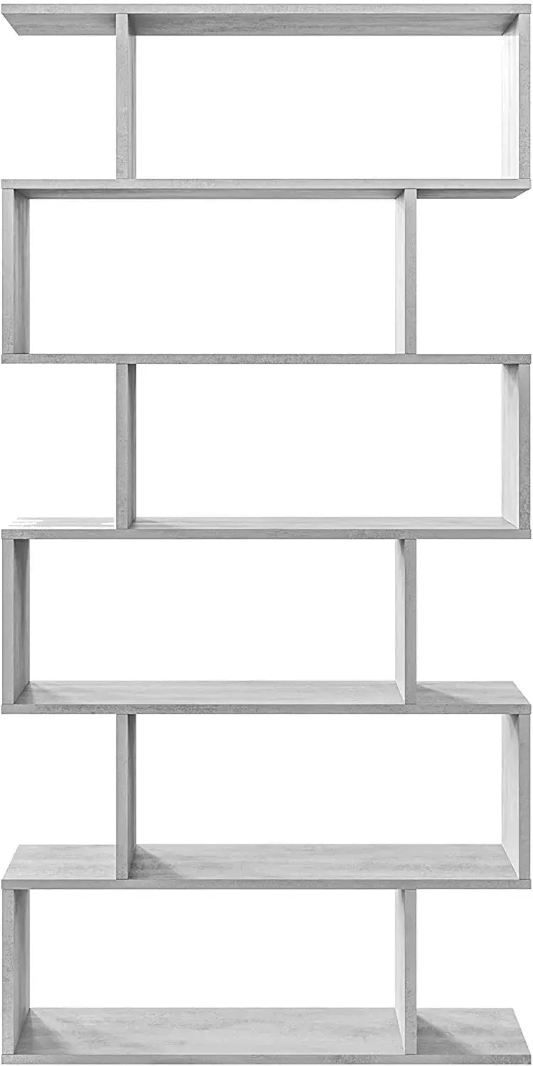 graues Bücherregal Fores, hoch, aus Melamin, 80x25x192 cm, mit verstellbaren Einlegeböden
