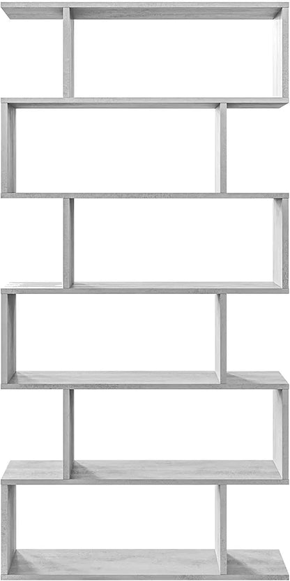 graues Bücherregal Fores, hoch, aus Melamin, 80x25x192 cm, mit verstellbaren Einlegeböden