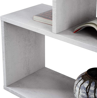 graues Bücherregal Fores, hoch, aus Melamin, 80x25x192 cm, mit verstellbaren Einlegeböden