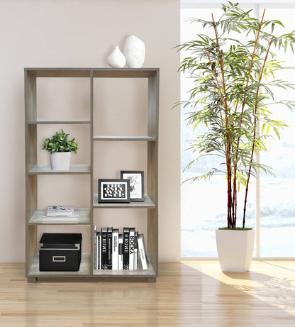 Libreria giorno 7 ripiani 80x24x126,5cm in legno rovere