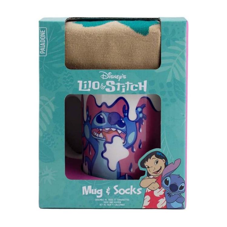Paladone Disney (Lilo & Stitch) „Mug E Socks“ Geschenkset Tasse+Socken Gr. 35-41
