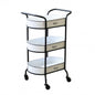 Chile steel and wood cabinet with 3 shelves - Dimensions 52 x 44 x 82 h cm - White color