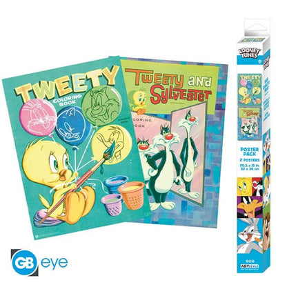 ABYSTYLE (LOONEY TUNES) 2ER-SET CHIBI-POSTER: „TWEETY & SYLVESTER“ (52X38) GB EYE