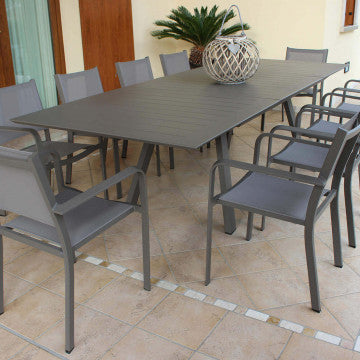 Tavolo rettangolare Zante allungabile 200/300 x 110 in alluminio